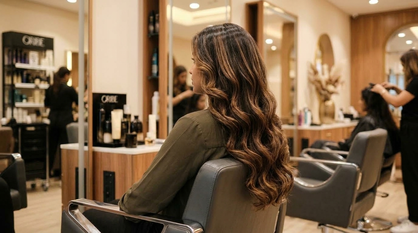 Indian client caramel balayage & keratin botox gloss after transformation